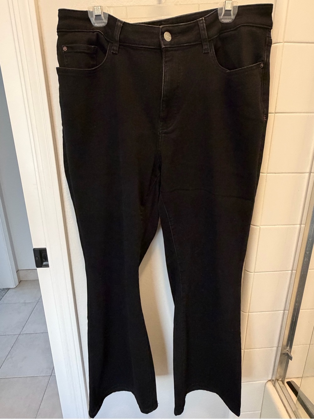 Warp + Weft black Nao Stretch bootcut jeans